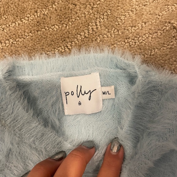 Princess Polly blue fuzzy top - Picture 2 of 3